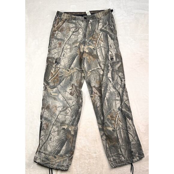 Liberty Camo Pants Men's 34 Regular Cargo Realtree Hardwoods 32 Inseam Hunting - Picture 1 of 6
